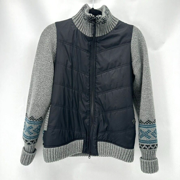 Descente Fair Isle Knit Jacket Insulated Womens XS Winter Active Outdoor Preppy - Picture 9 of 9